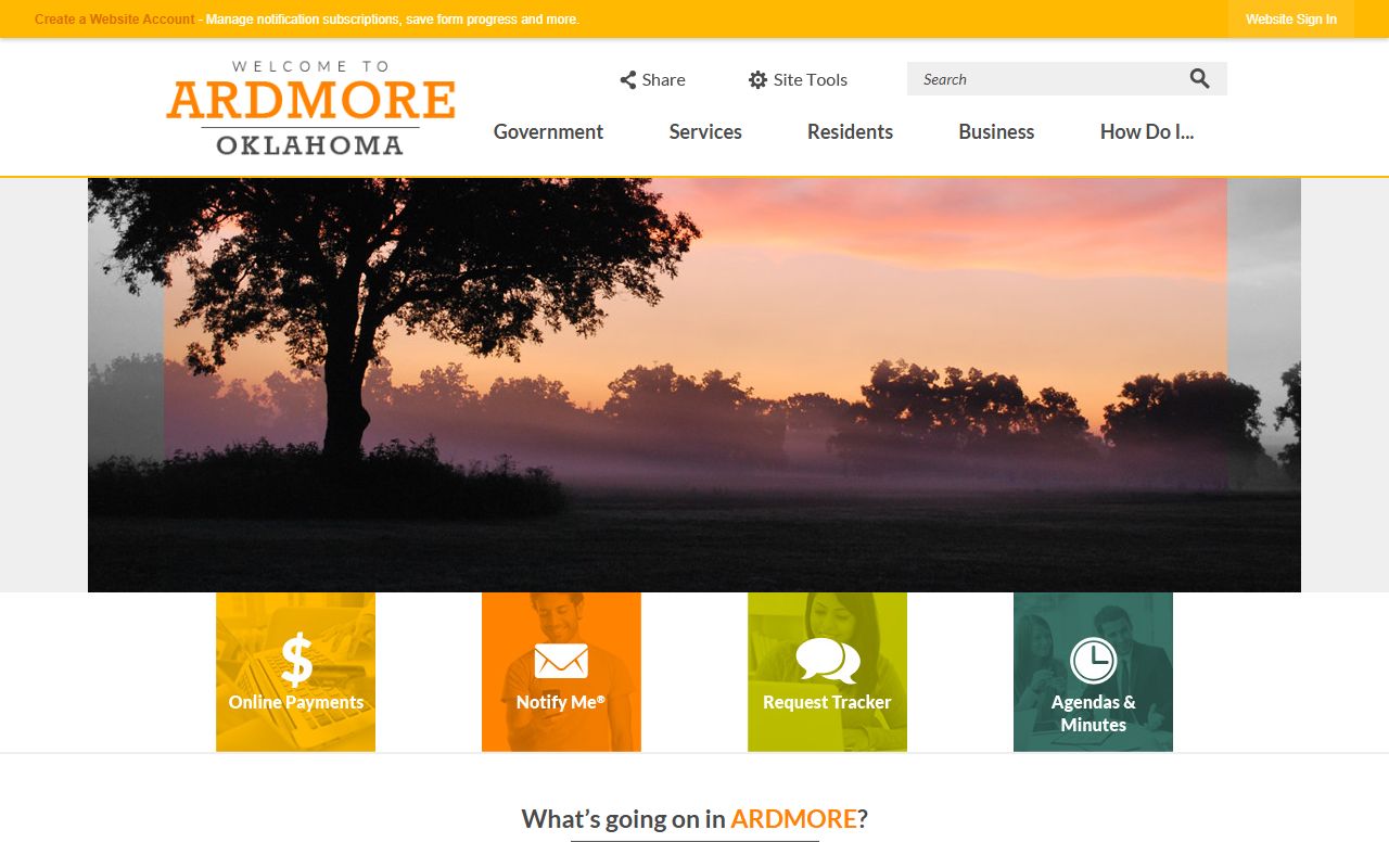 Ardmore city website municipal court and civil court records resources
