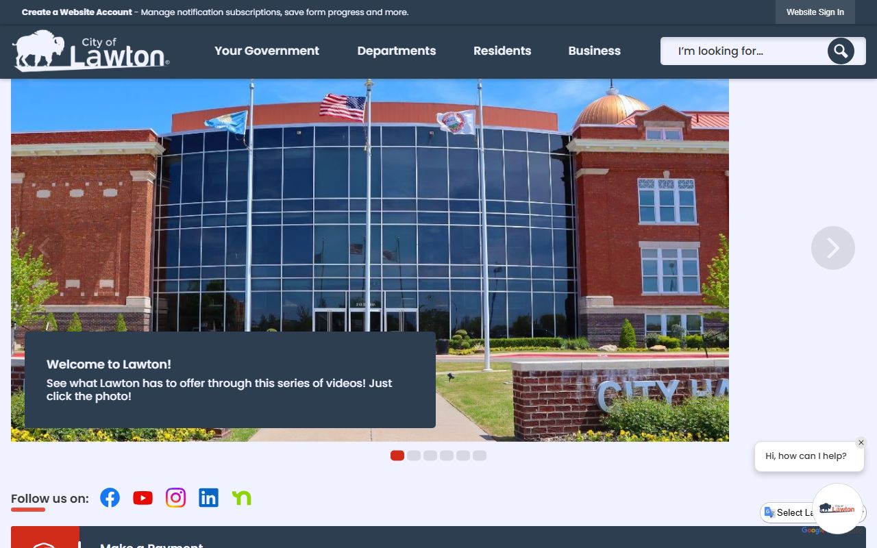 Lawton Municipal Court website for civil court records and case information