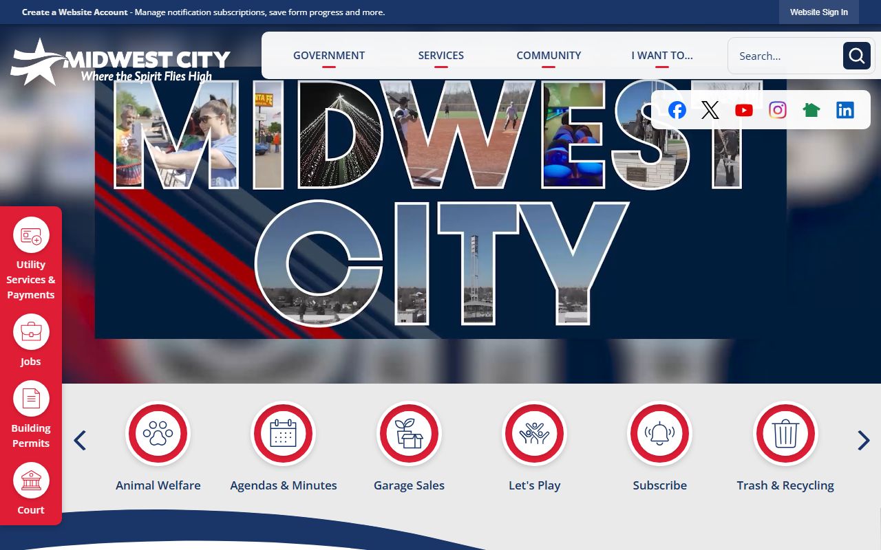 Midwest City Municipal Court website for civil court records and case information