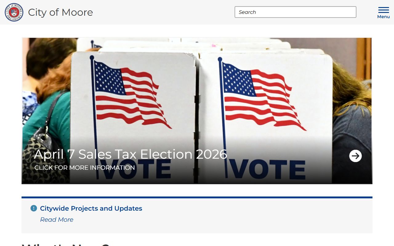 City of Moore official website for civil court records and municipal court information