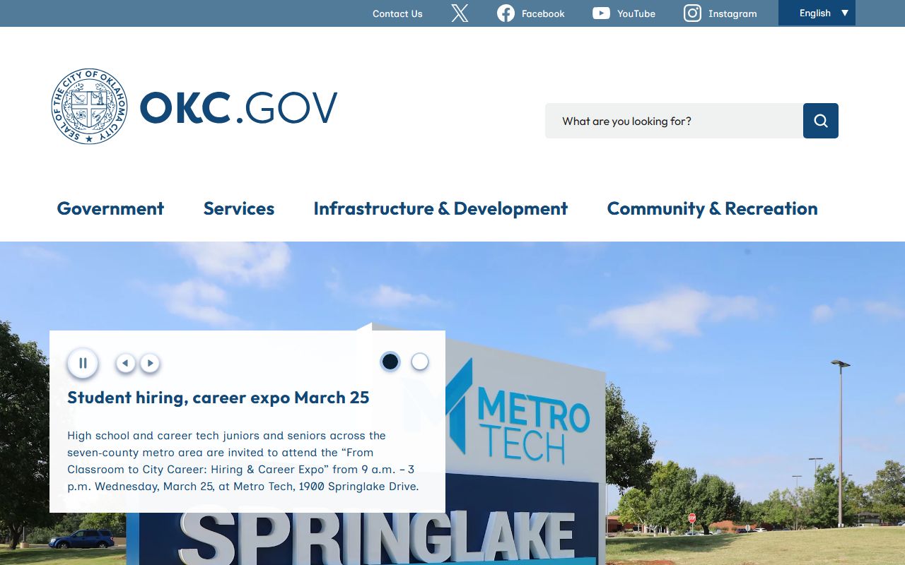 Oklahoma City official website for civil court records information