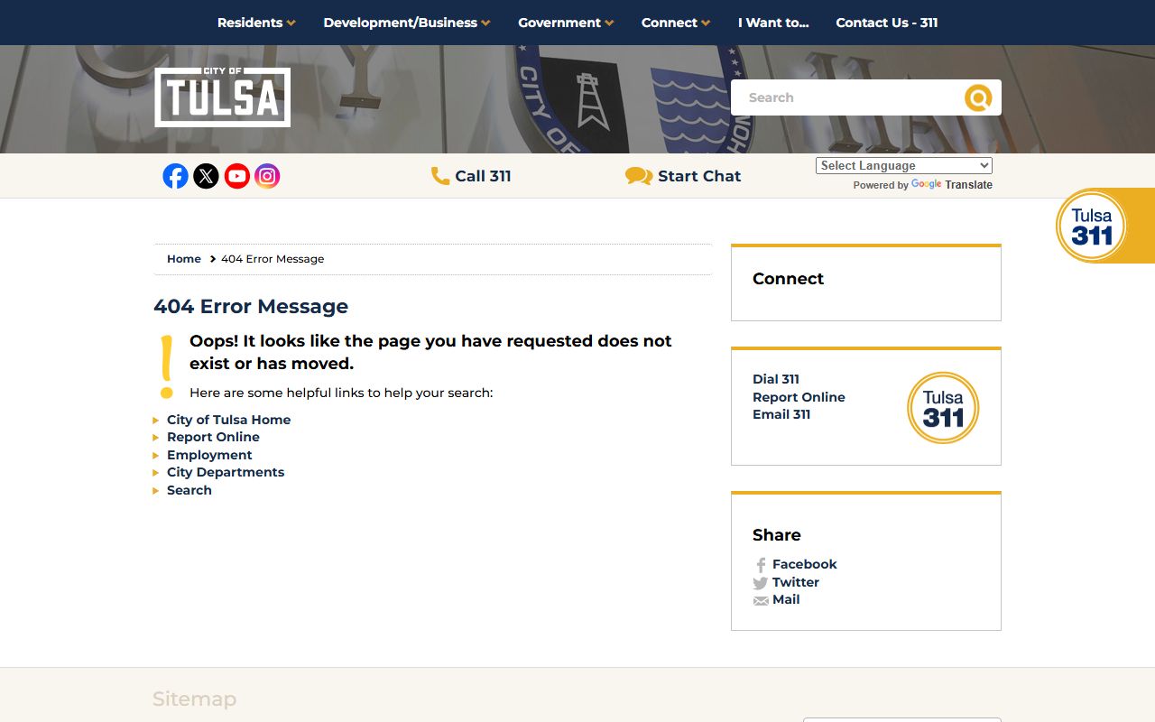 Tulsa Municipal Court website for civil court records and case information