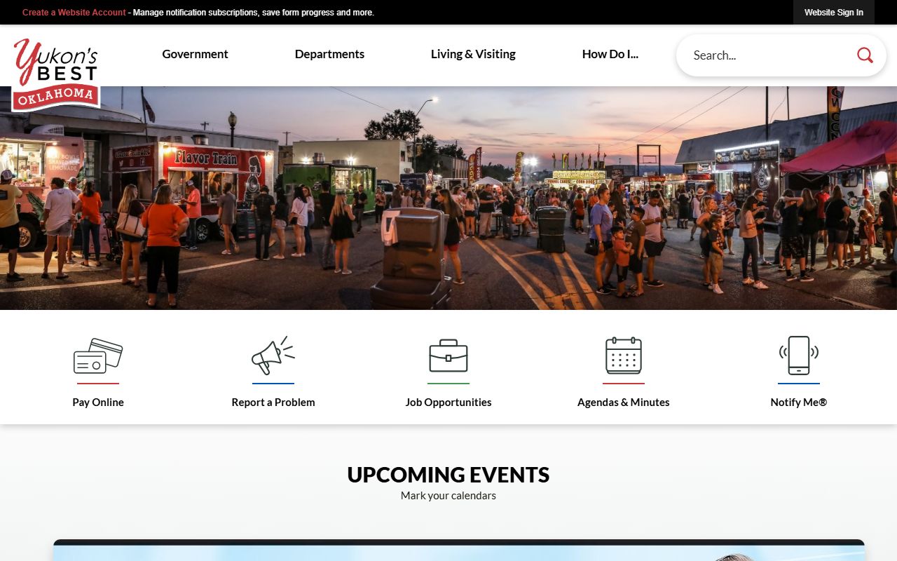 Yukon city website municipal court and civil court records resources